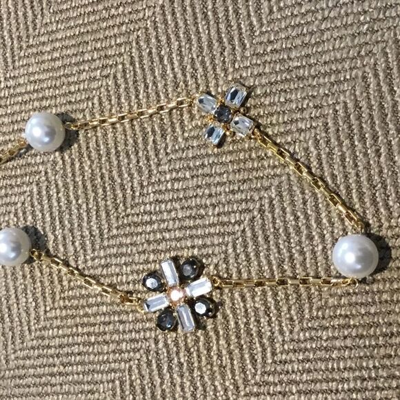 TORY BURCH STATEMENT PEARLS AND NATURAL SMOKY QUARTZ CRYSTALS NECKLACE - Picture 7 of 7